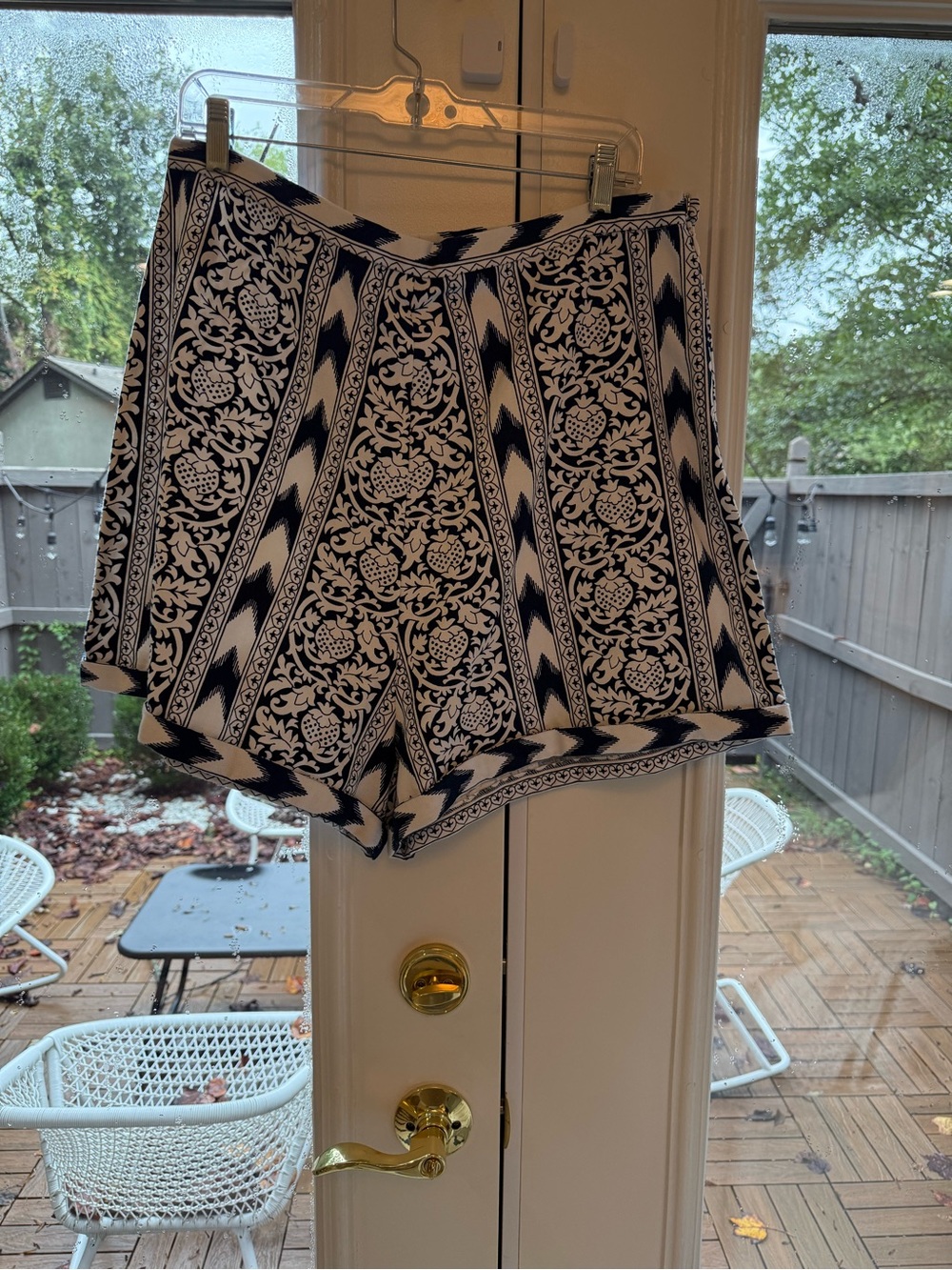 Julia Amory Navy & White High-Waist Printed Women's Shorts